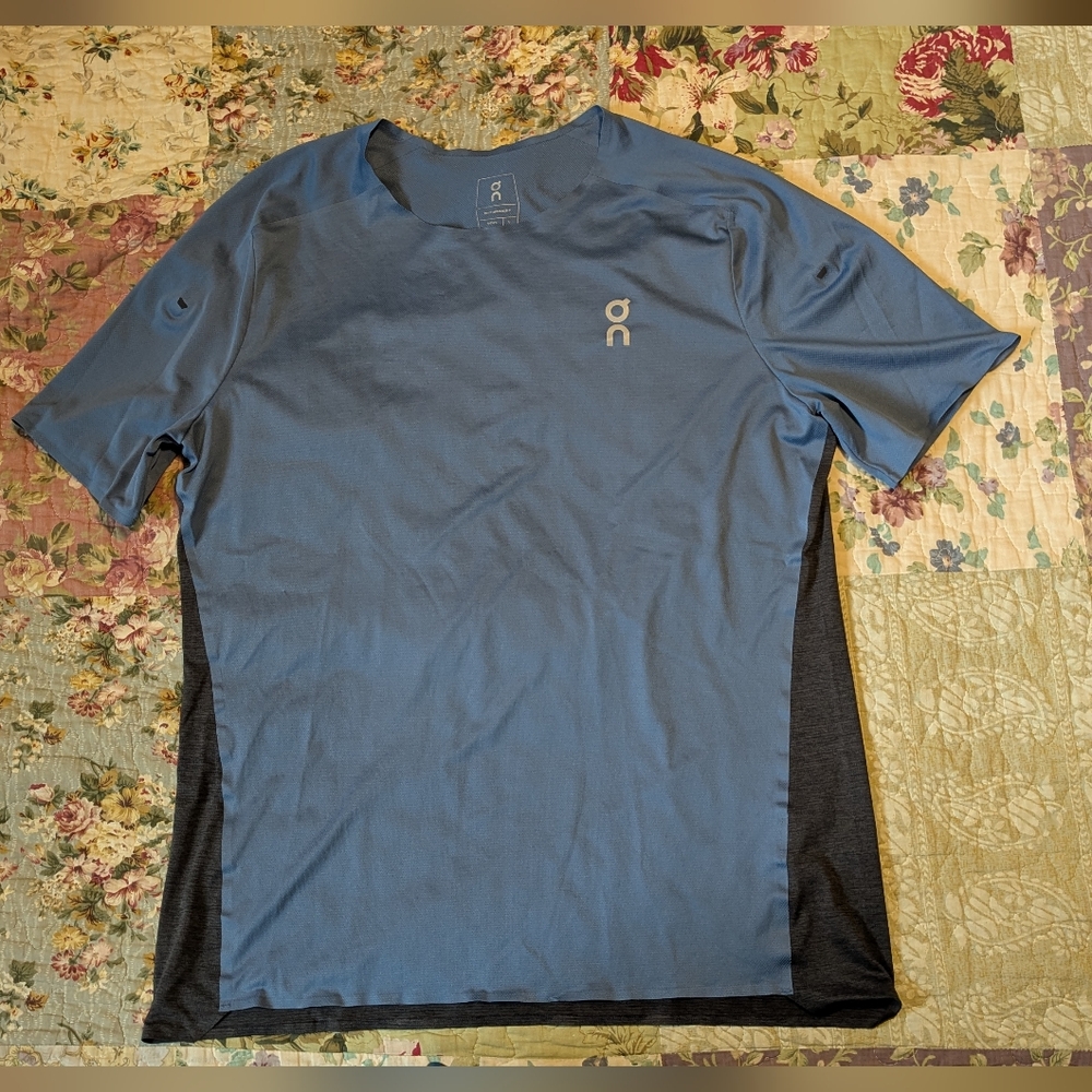 On Performance-T Running T-Shirt Cerulean/Black Men's Large